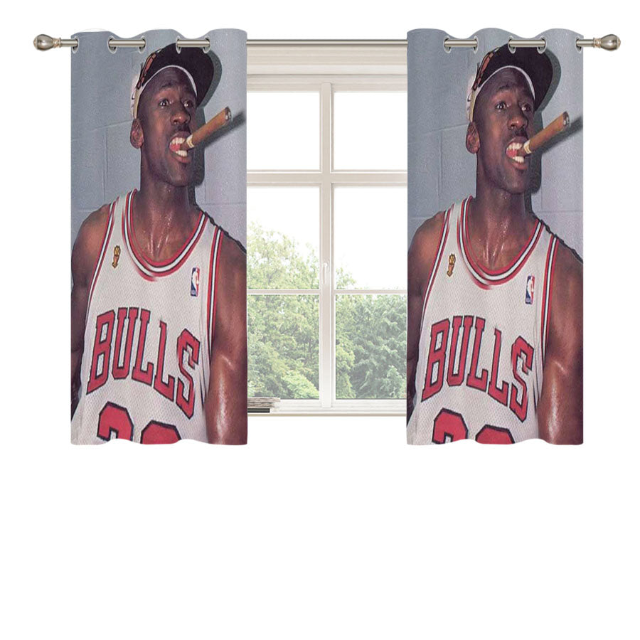 Michael Jordan Cigar Peach Skin Window Curtains