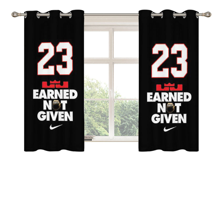 Michael Jordan Earned Not Given Peach Skin Window Curtains