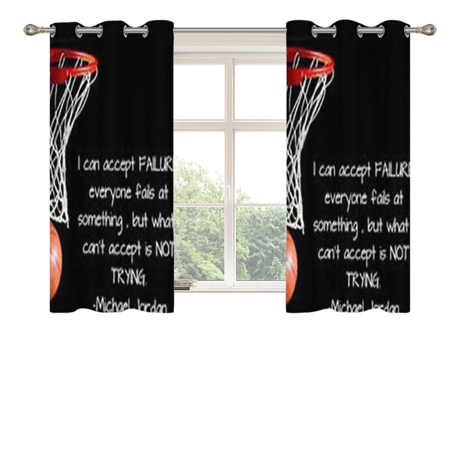 Michael Jordan Quotes Peach Skin Window Curtains