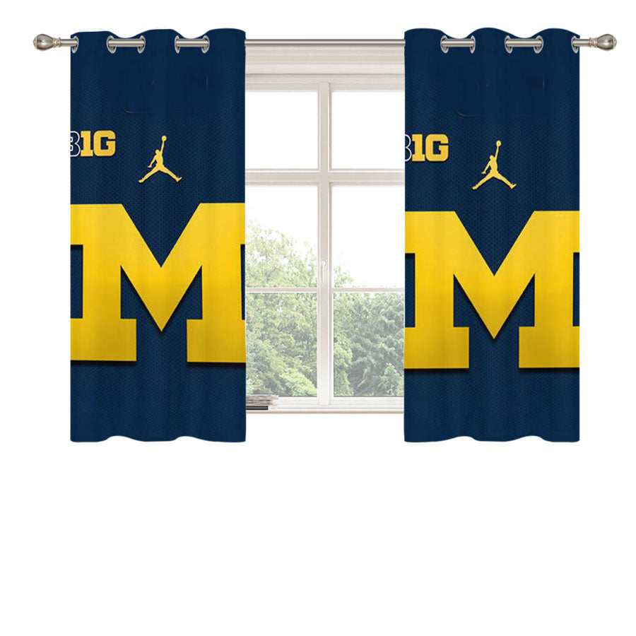 Michigan Wolverines Football Peach Skin Window Curtains