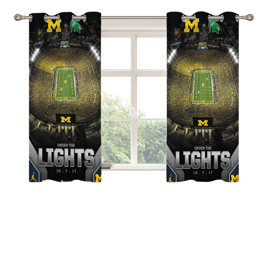 Michigan Wolverines Stadium Peach Skin Window Curtains