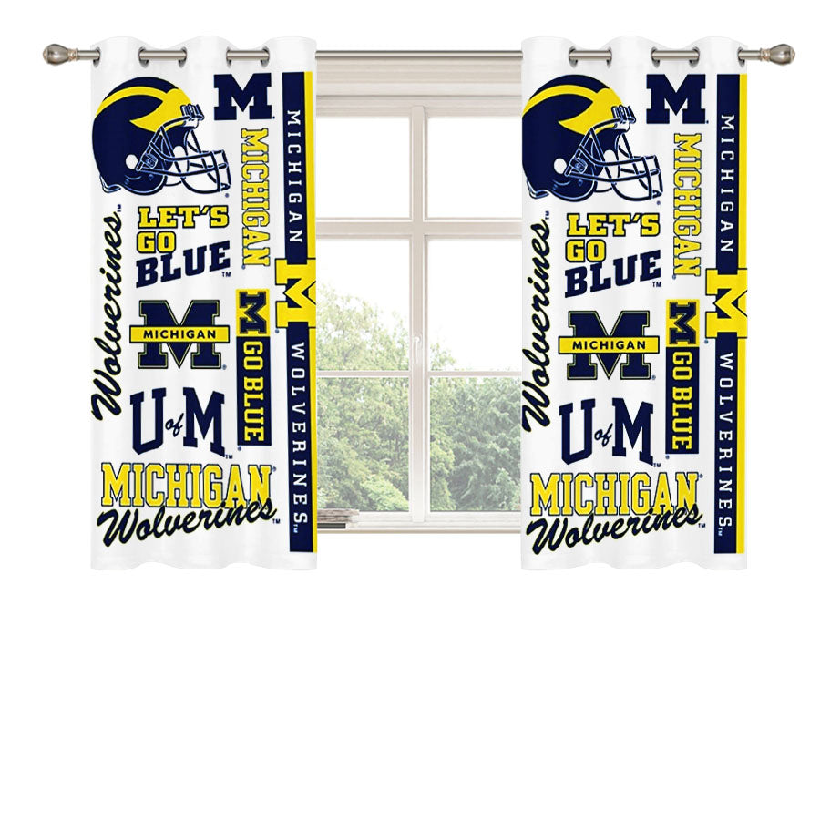 Michigan Wolverines Team Peach Skin Window Curtains