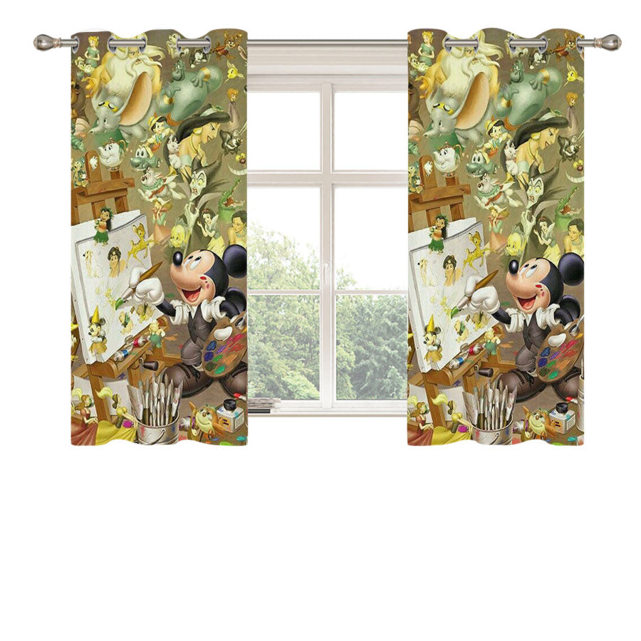 Mickey Peach Skin Window Curtains