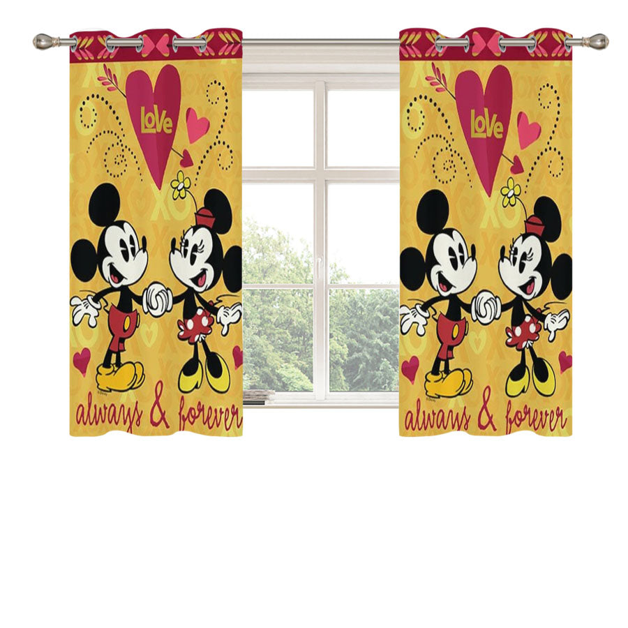 Mickey And Minnie Always Peach Skin Window Curtains