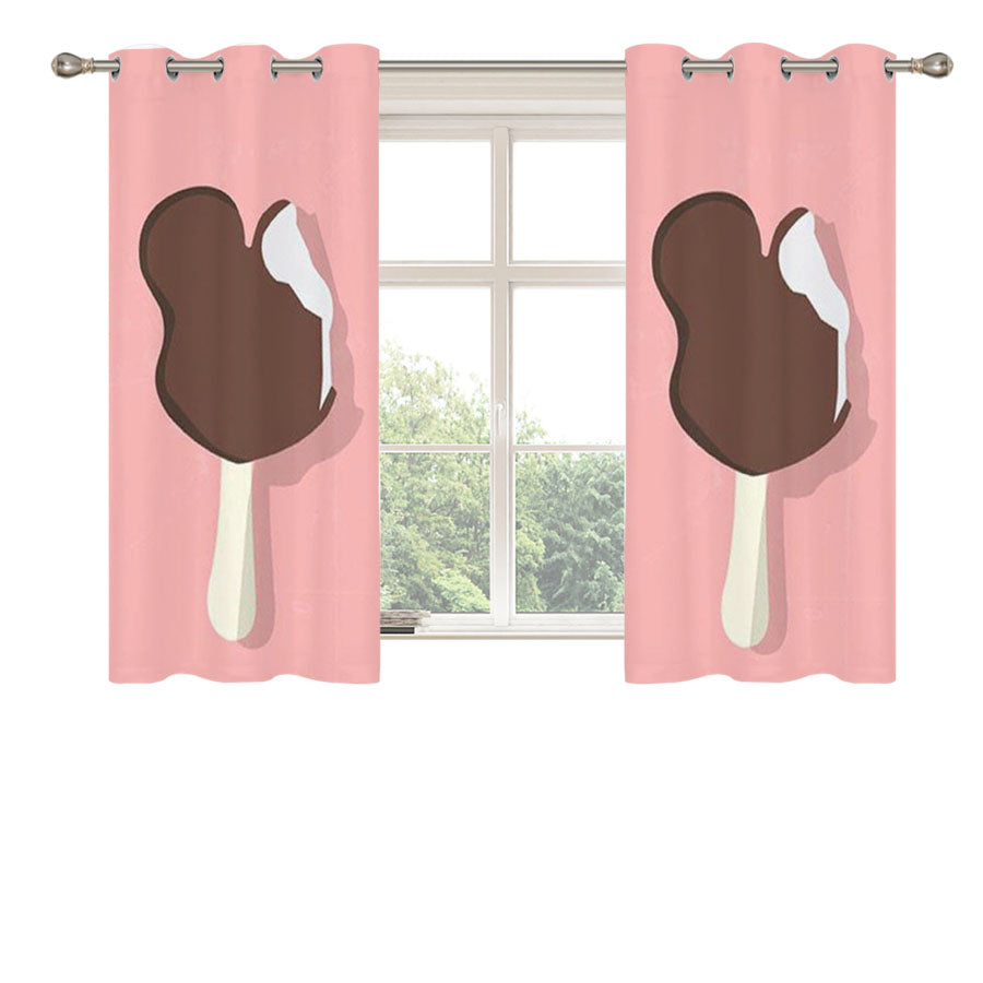 Mickey Bar Pink Peach Skin Window Curtains