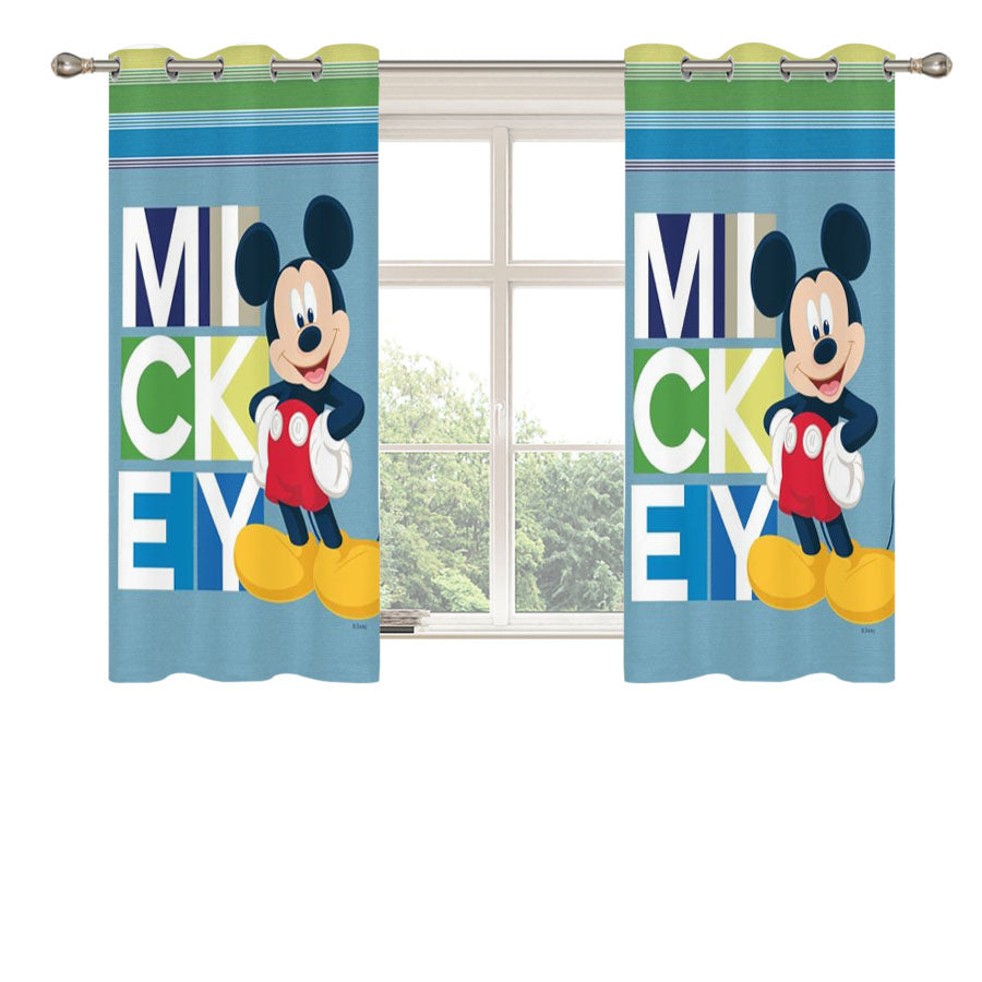 Mickey Blocks Peach Skin Window Curtains