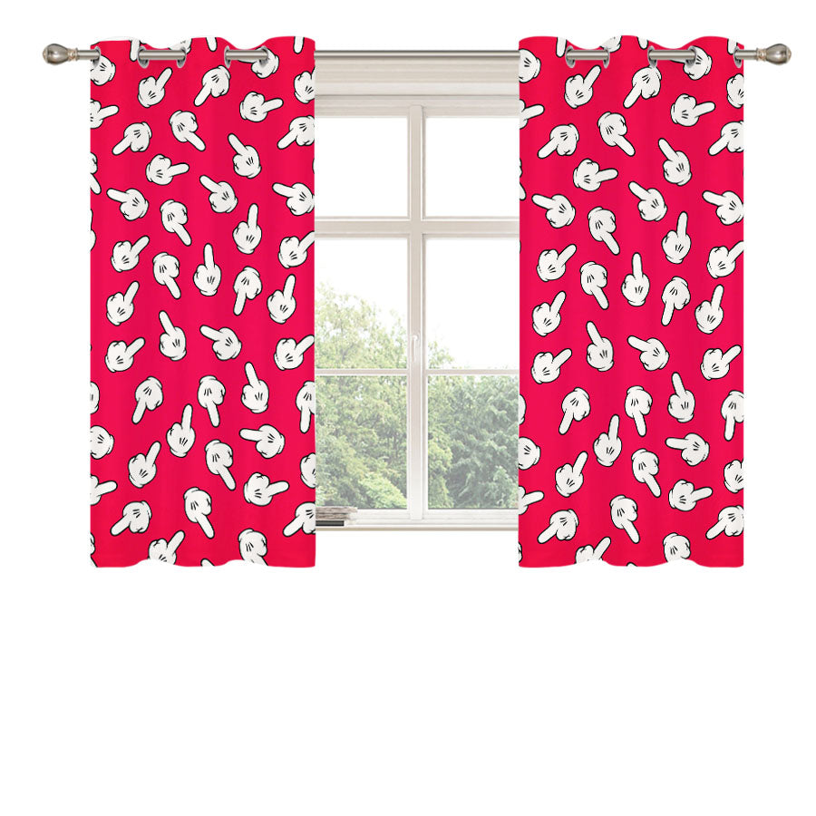 Mickey Haters Gonna Hate Peach Skin Window Curtains