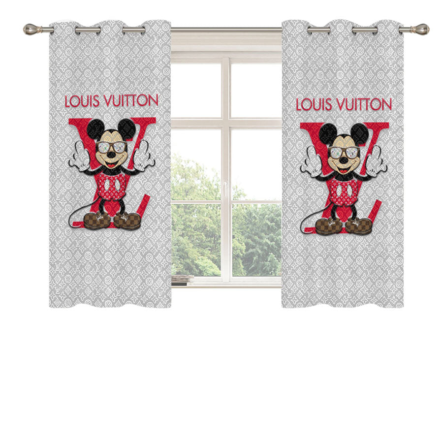 Mickey Louis Vuitton Peach Skin Window Curtains