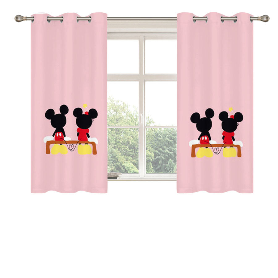 Mickey Minnie Mouse Simple Peach Skin Window Curtains
