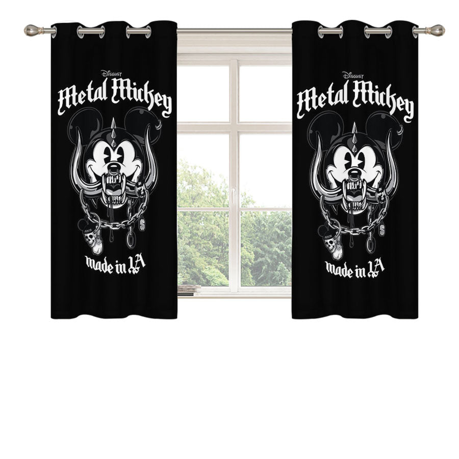 Mickey Motohead Metal Carbon Peach Skin Window Curtains