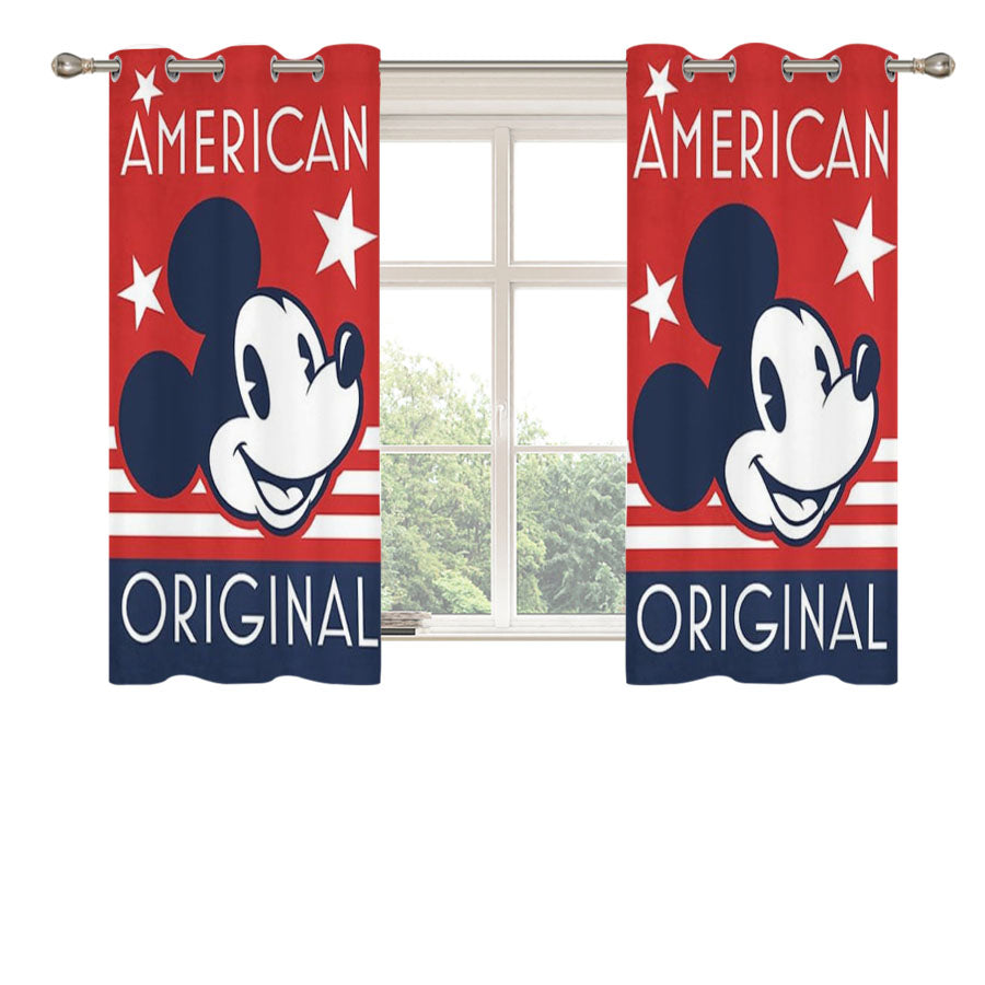 Mickey Mouse American Original Peach Skin Window Curtains