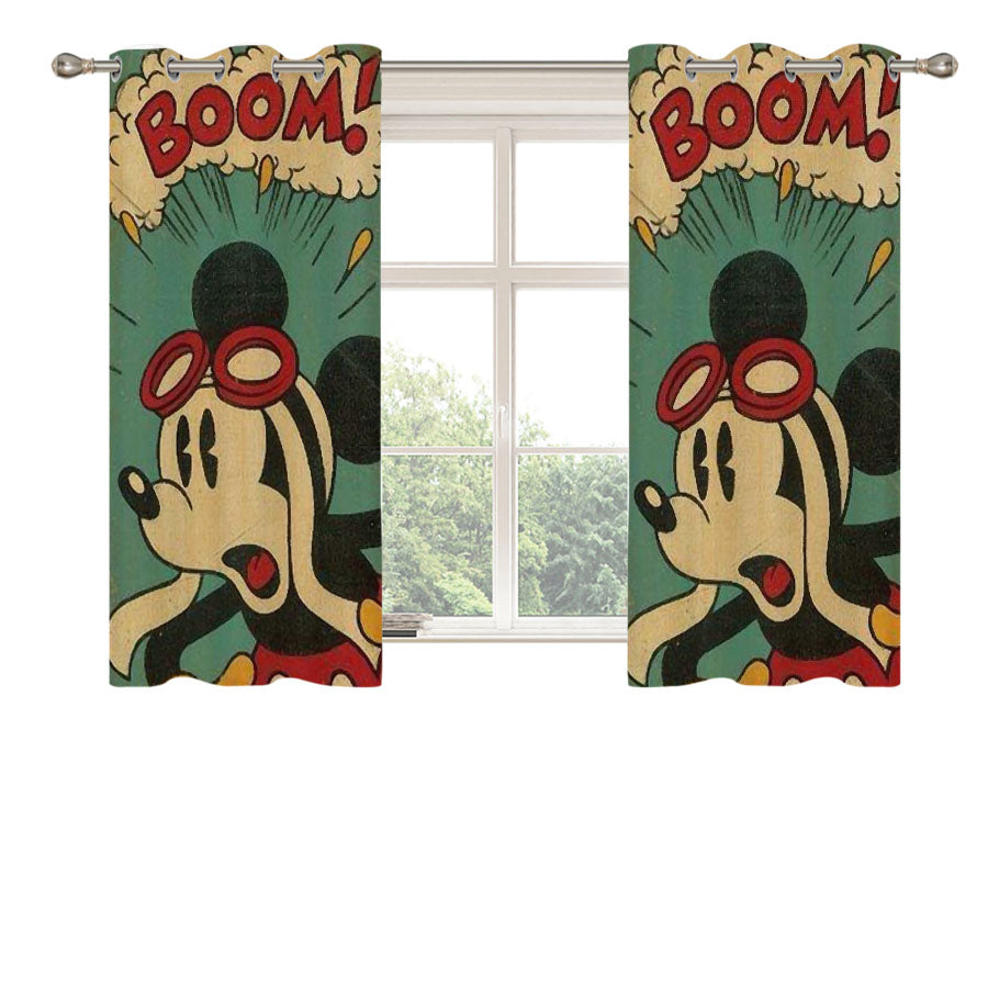Mickey Mouse Disney Comic Peach Skin Window Curtains