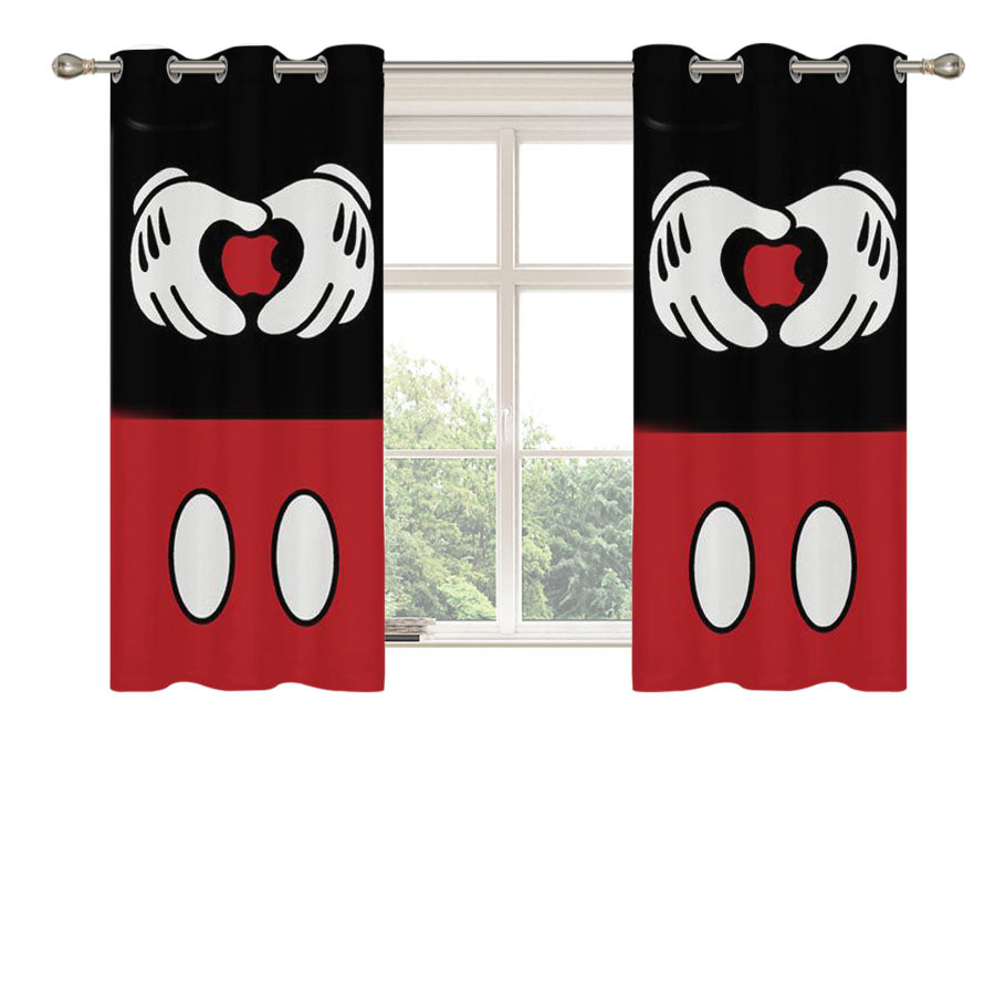 Mickey Mouse Disney Inspired Peach Skin Window Curtains