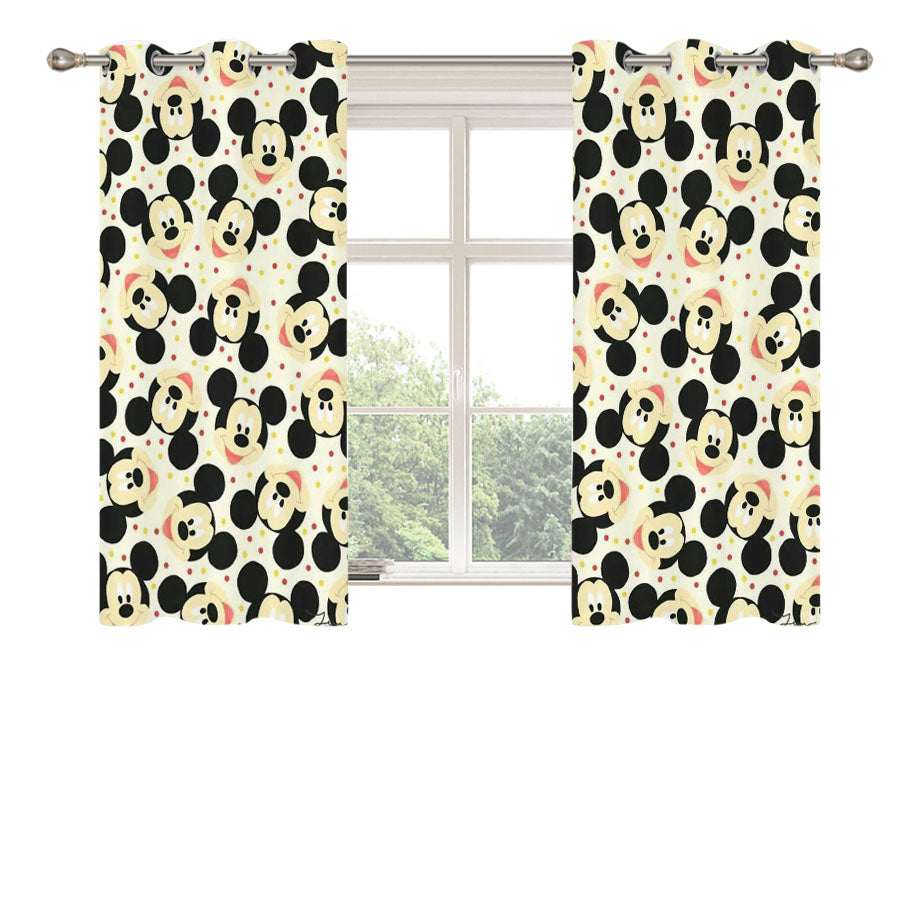 Mickey Mouse Disney Pattern Peach Skin Window Curtains