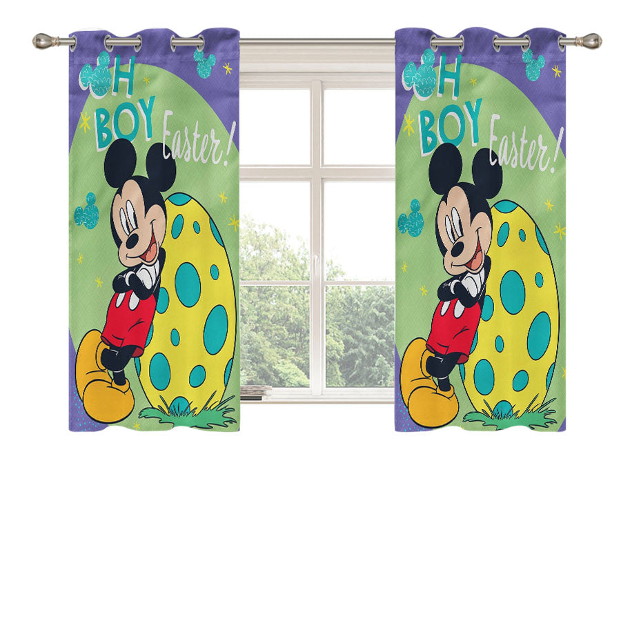 Mickey Mouse Easter Peach Skin Window Curtains