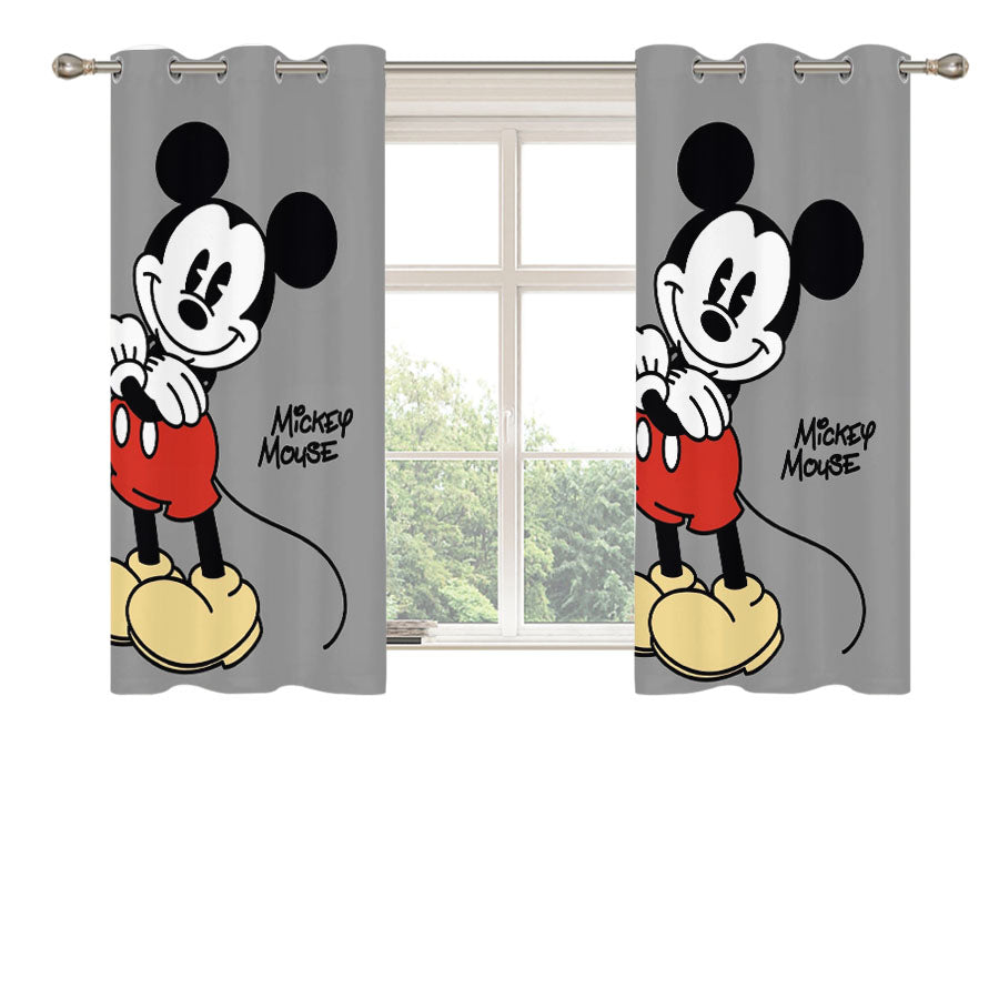 Mickey Mouse Grey Peach Skin Window Curtains