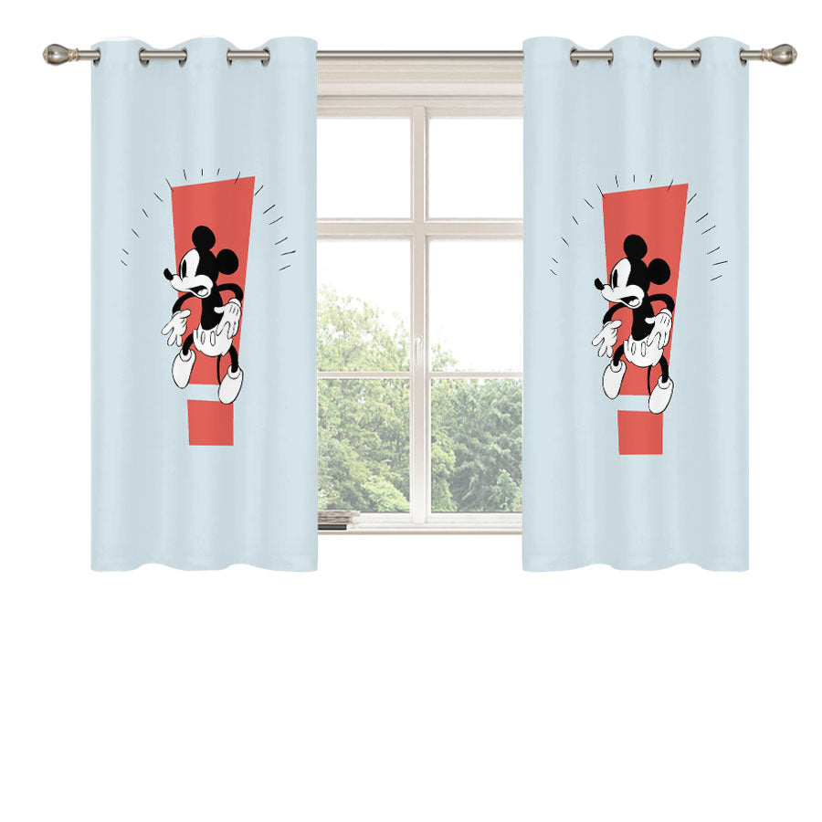 Mickey Mouse Minimalist Peach Skin Window Curtains