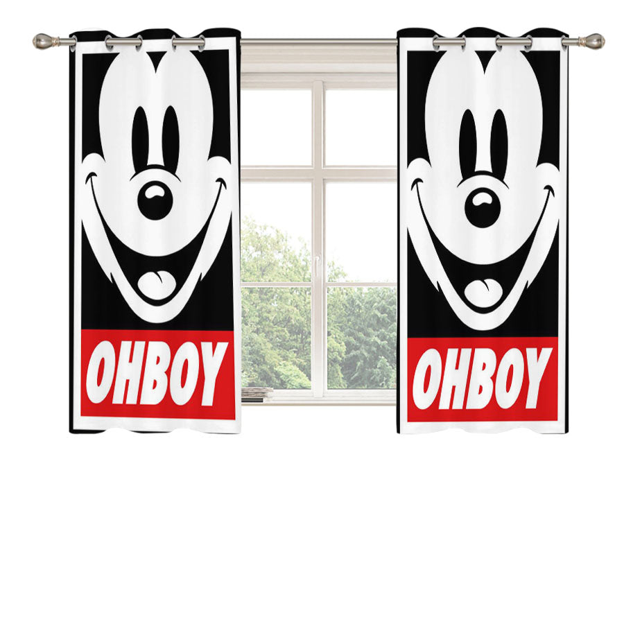 Mickey Mouse Obey Ohboy Peach Skin Window Curtains