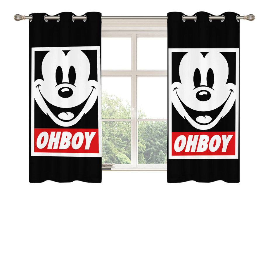 Mickey Mouse Ohboy Peach Skin Window Curtains