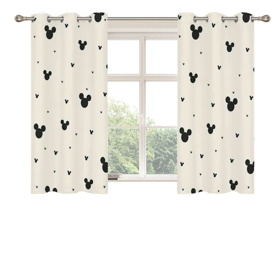Mickey Mouse Pattern Peach Skin Window Curtains