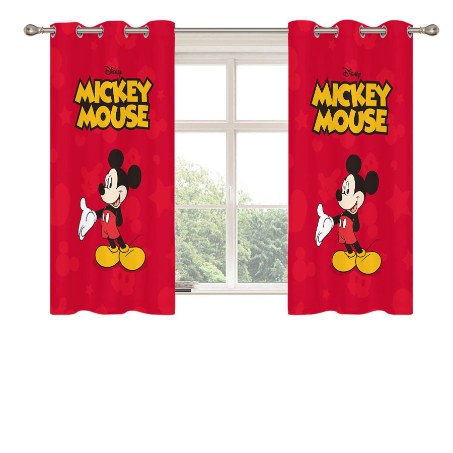 Mickey Mouse Red Peach Skin Window Curtains