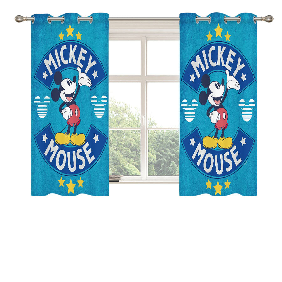 Mickey Mouse Stars Peach Skin Window Curtains