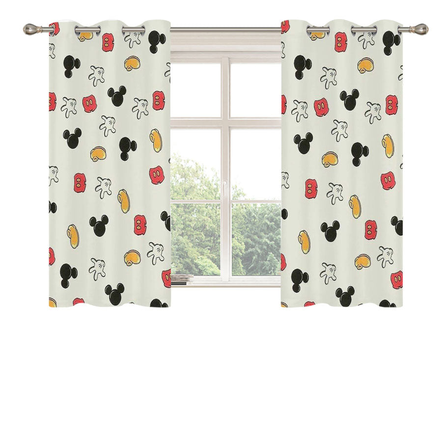 Mickey Pattern Back Case Phone Peach Skin Window Curtains
