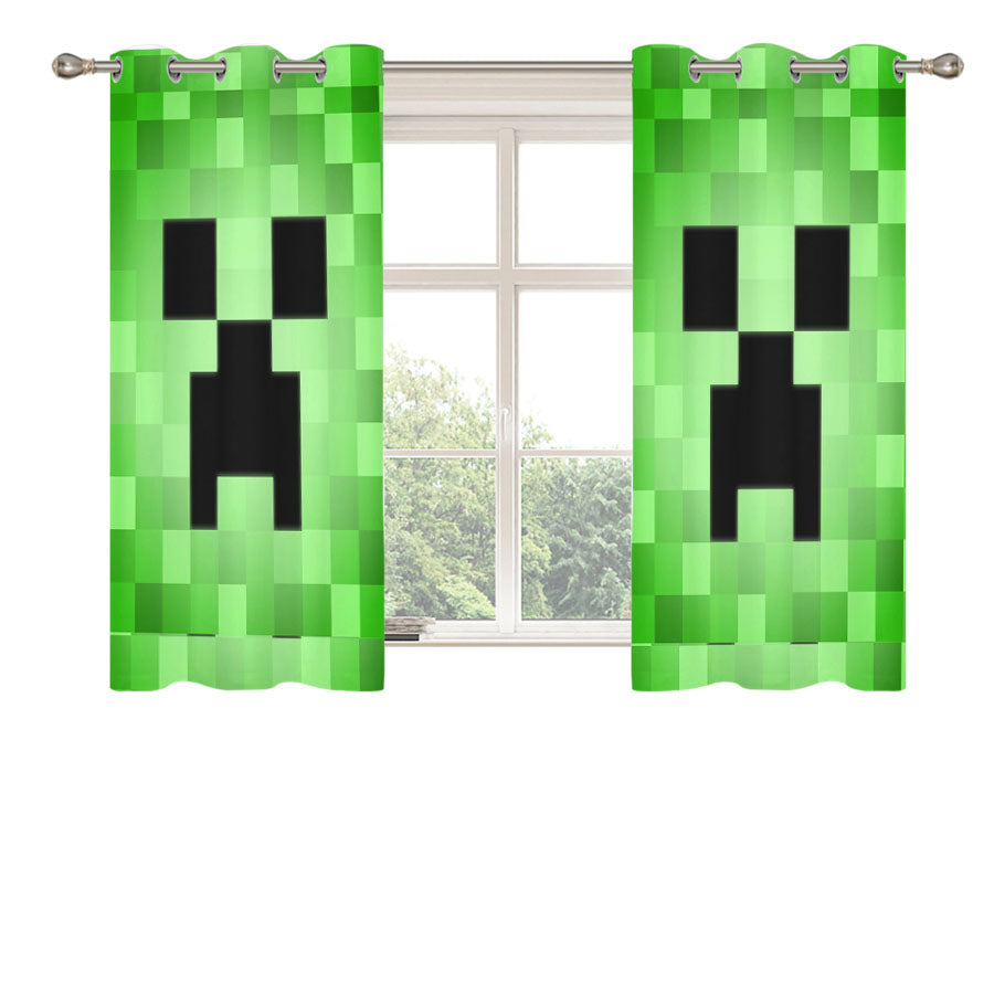 Minecraft Creeper Peach Skin Window Curtains