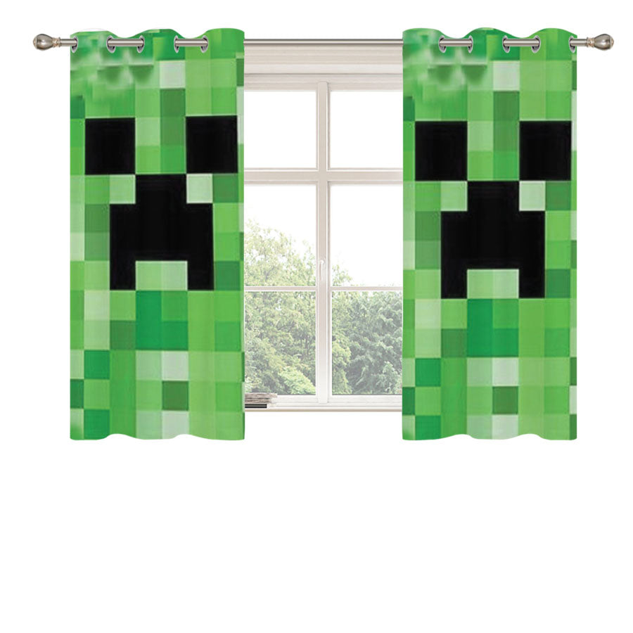Minecraft Creeper Video Game Peach Skin Window Curtains