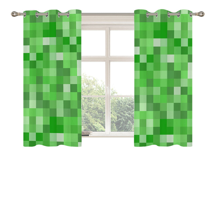 Minecraft Pattern Peach Skin Window Curtains