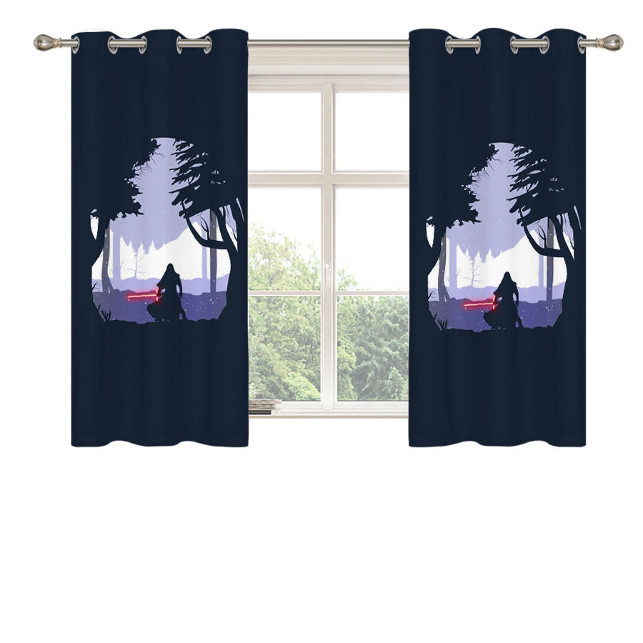 Minimalist Star Wars Peach Skin Window Curtains