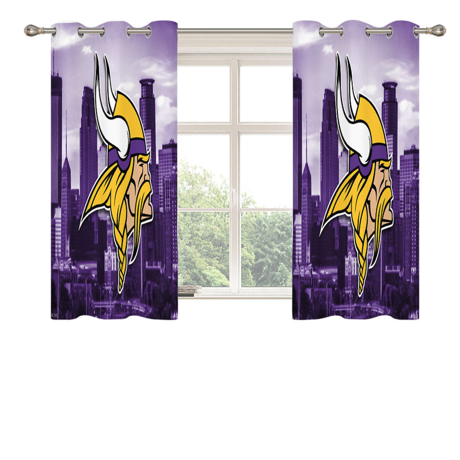 Minnesota Vikings Emblem Peach Skin Window Curtains