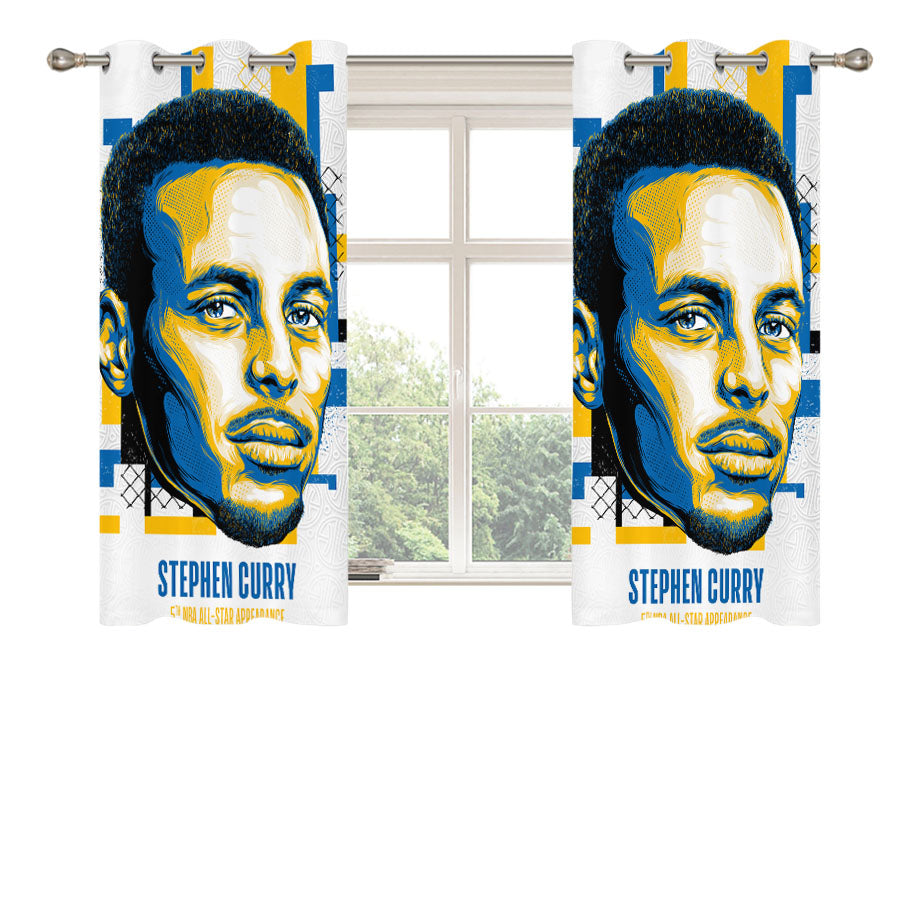 Nba All Star Stephen Curry Peach Skin Window Curtains