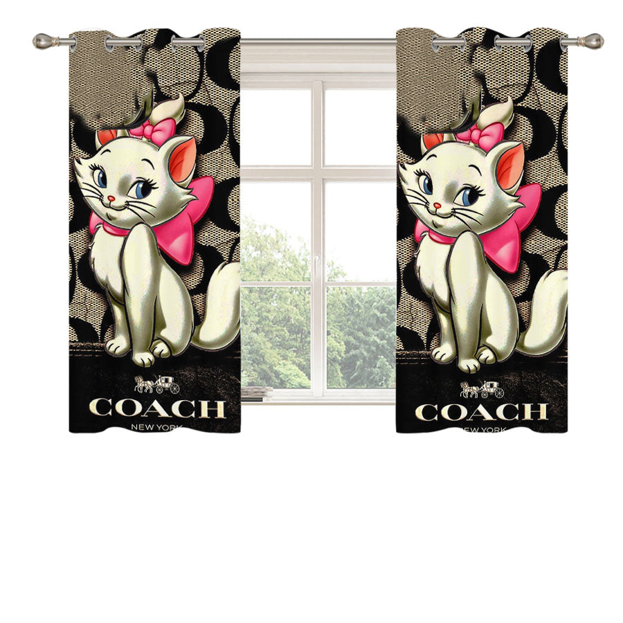 New Coach Cat Marie Peach Skin Window Curtains