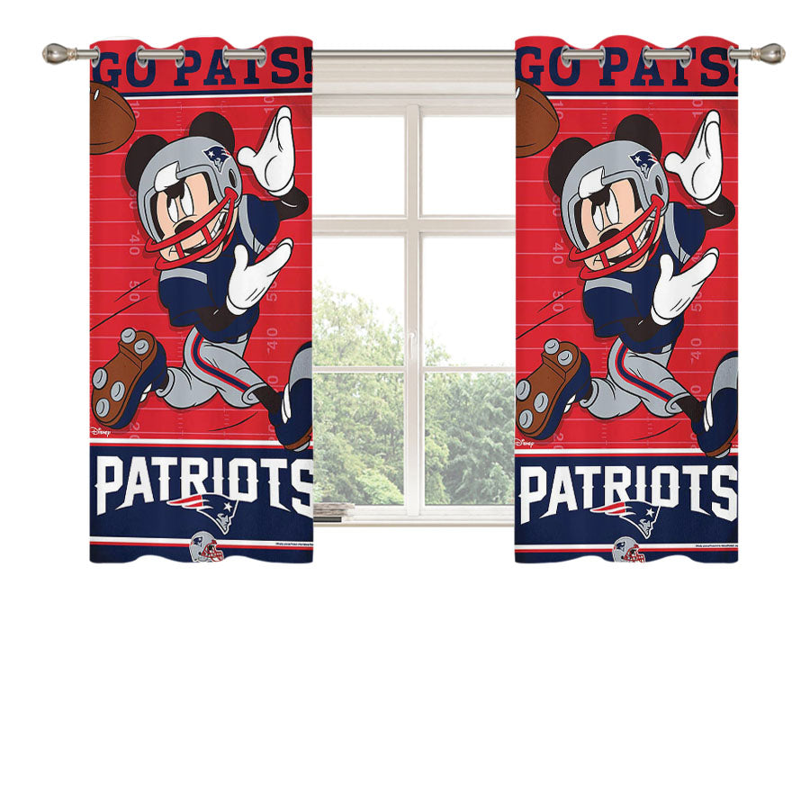 New England Patriots Disney Mickey Mouse Peach Skin Window Curtains