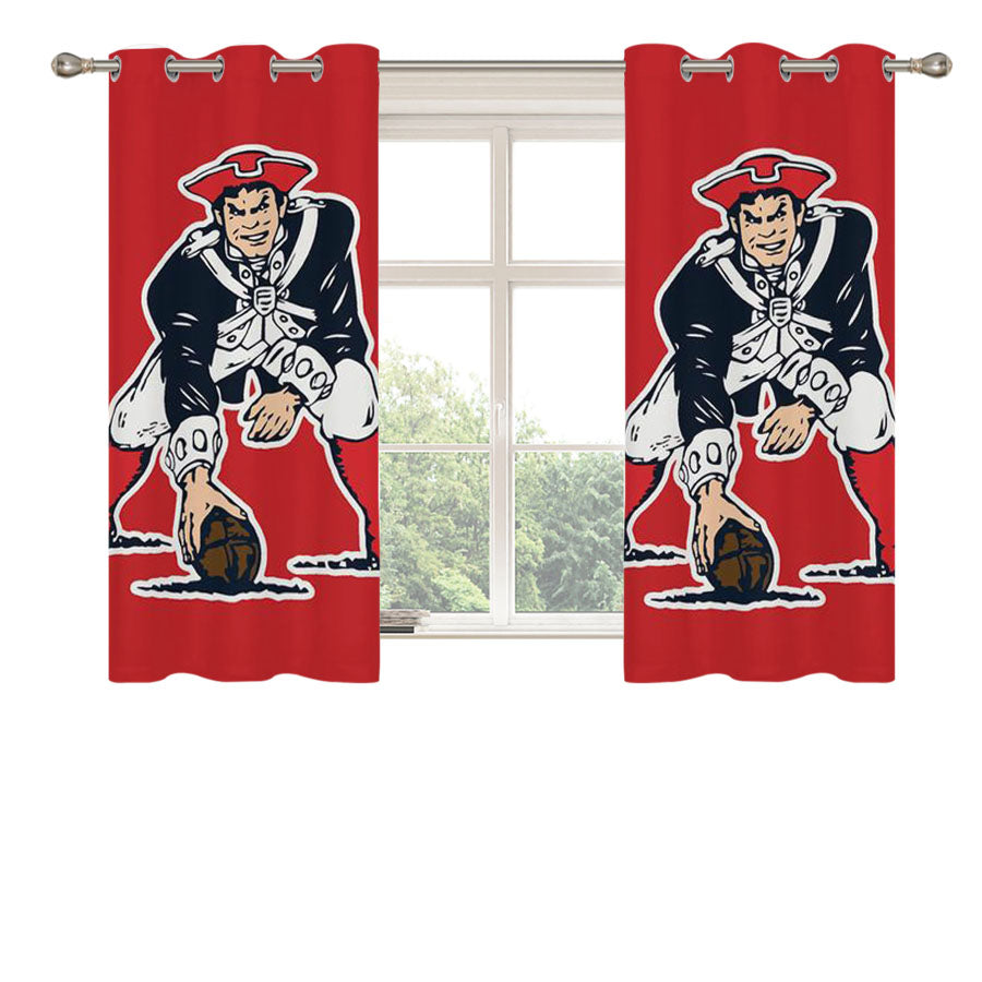 New England Patriots Logo Peach Skin Window Curtains