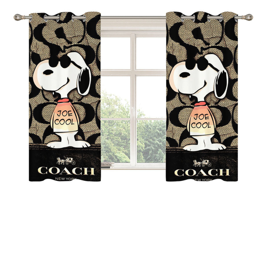 Nice Coach Snoopy Peach Skin Window Curtains