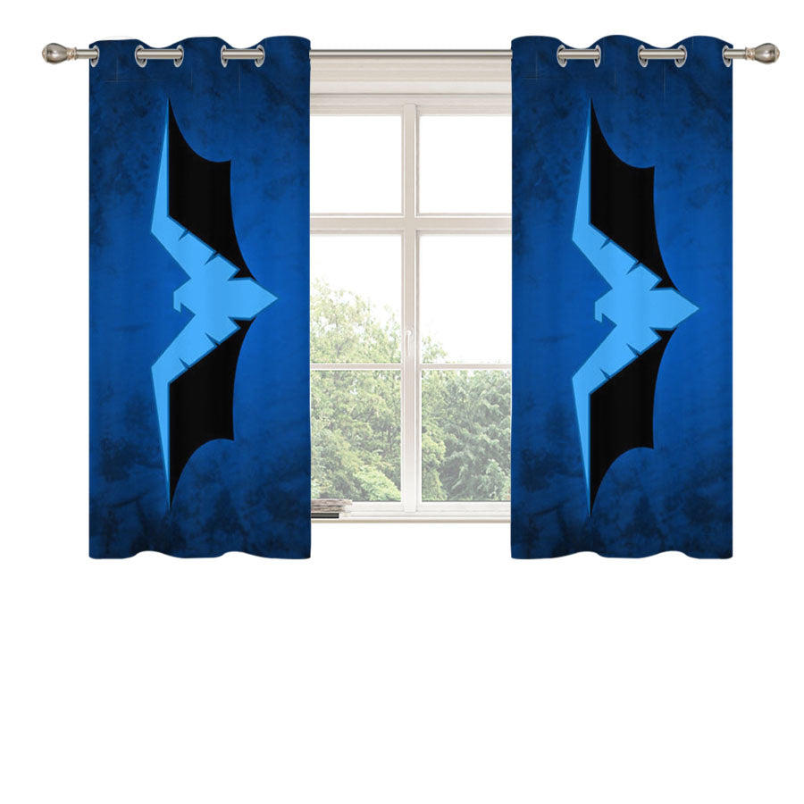 Nightwing Batman Logo Peach Skin Window Curtains