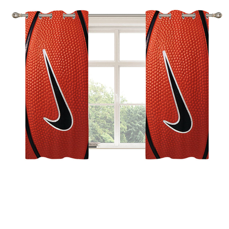 Nike Basketball Logo Peach Skin Window Curtains