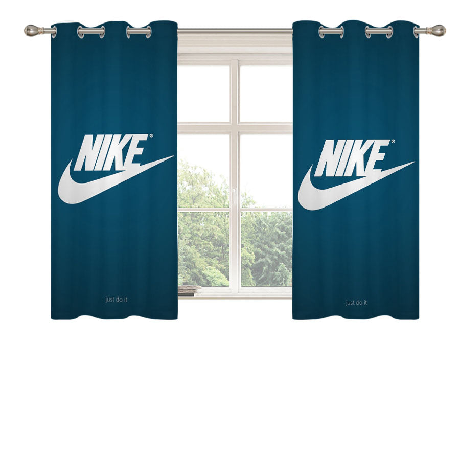 Nike Blue Peach Skin Window Curtains