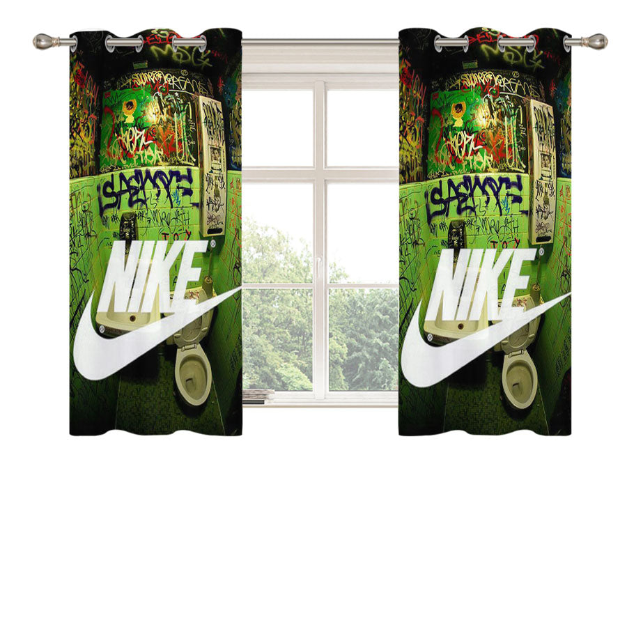 Nike Closed Art Mural Peach Skin Window Curtains