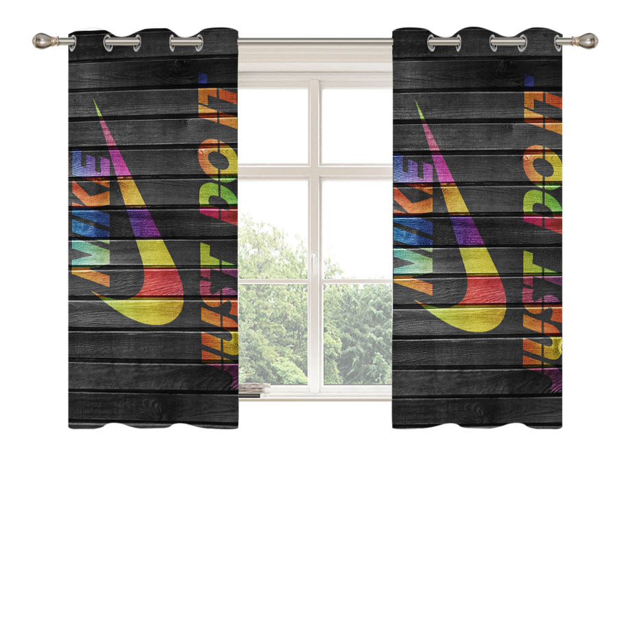 Nike Colorful Embosement Peach Skin Window Curtains