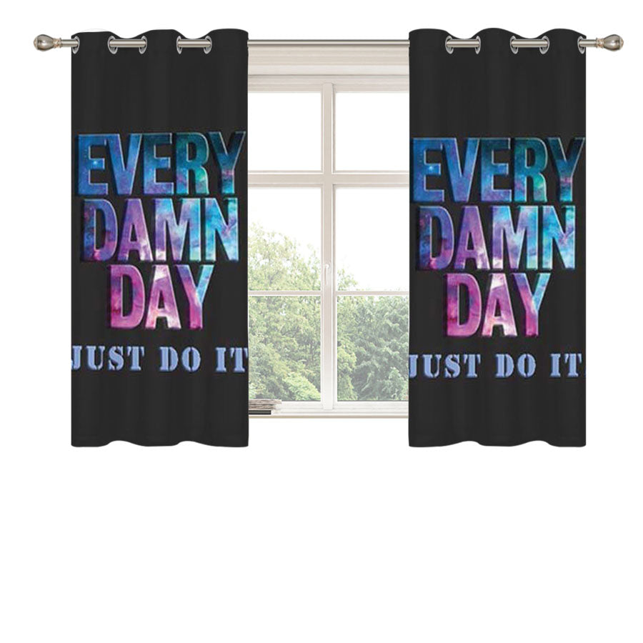 Nike Every Damn Day Rainbow Peach Skin Window Curtains