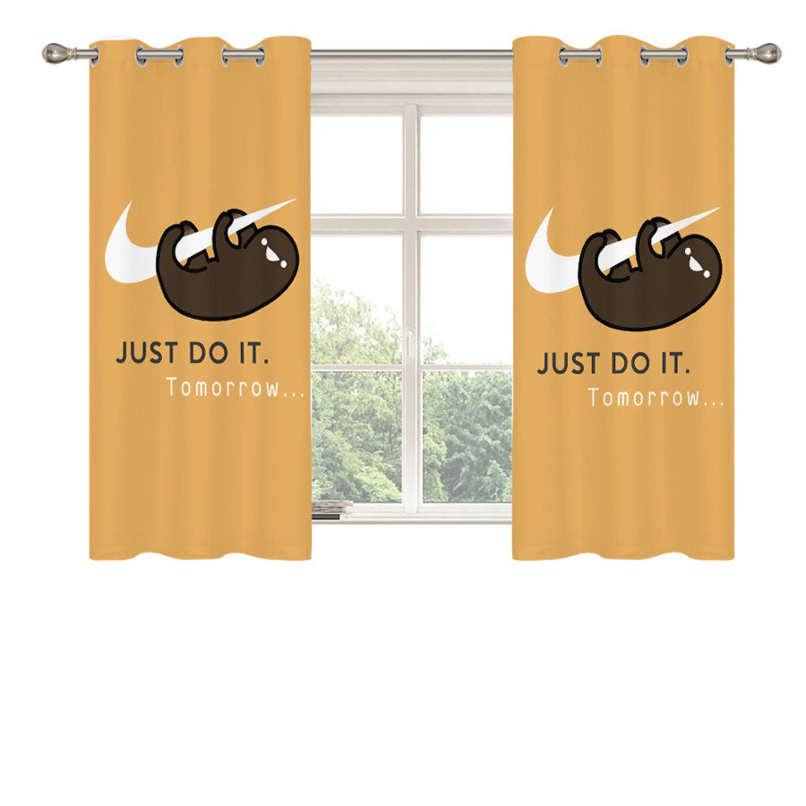 Nike Just Do It Peach Skin Window Curtains