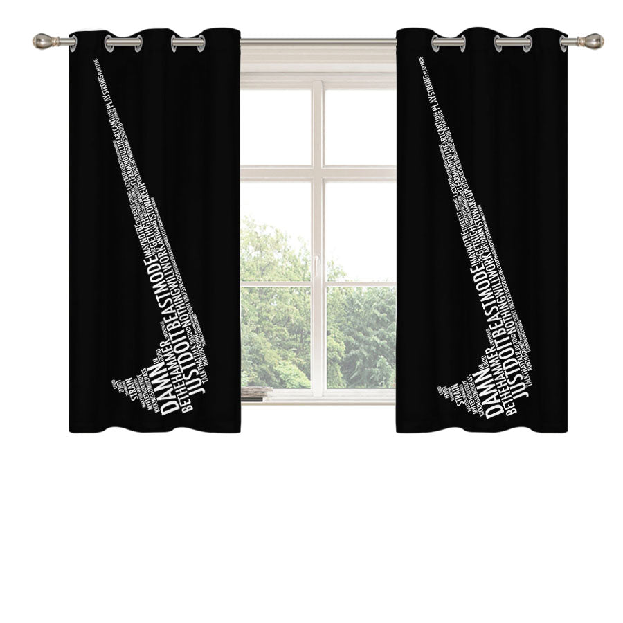 Nike Logo Peach Skin Window Curtains