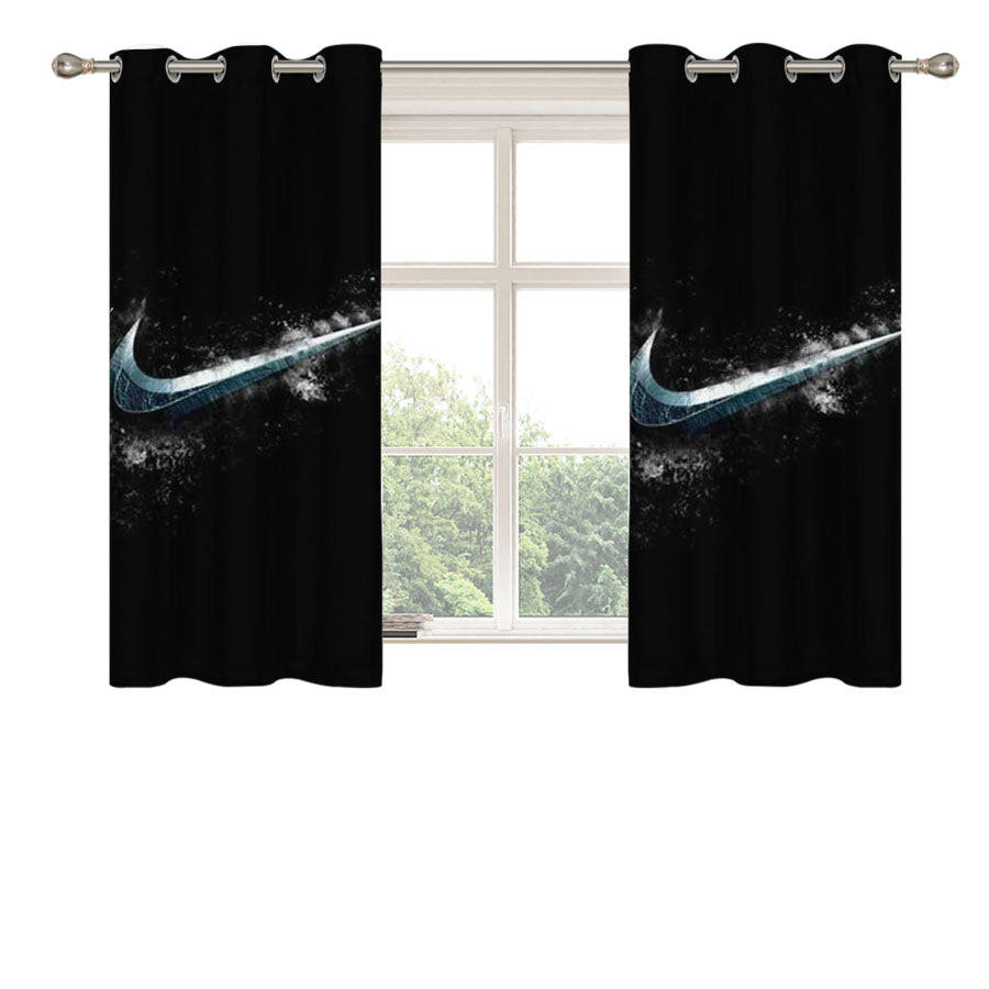 Nike Logo Stone Peach Skin Window Curtains