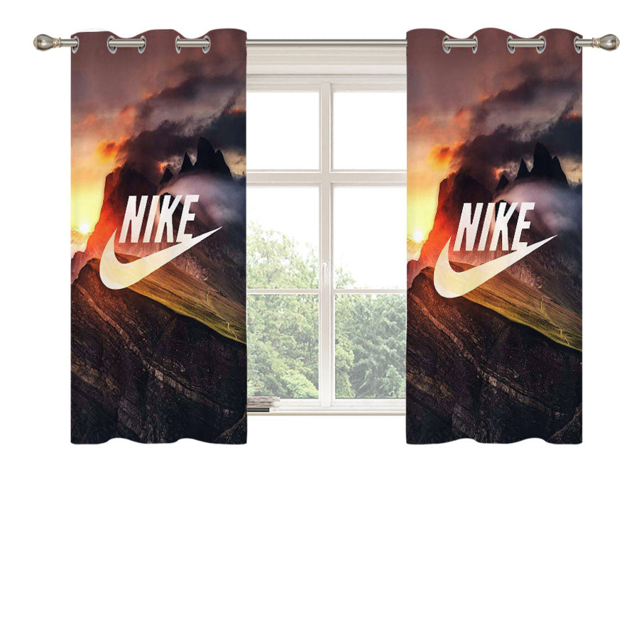 Nike Mural Mountain Peach Skin Window Curtains