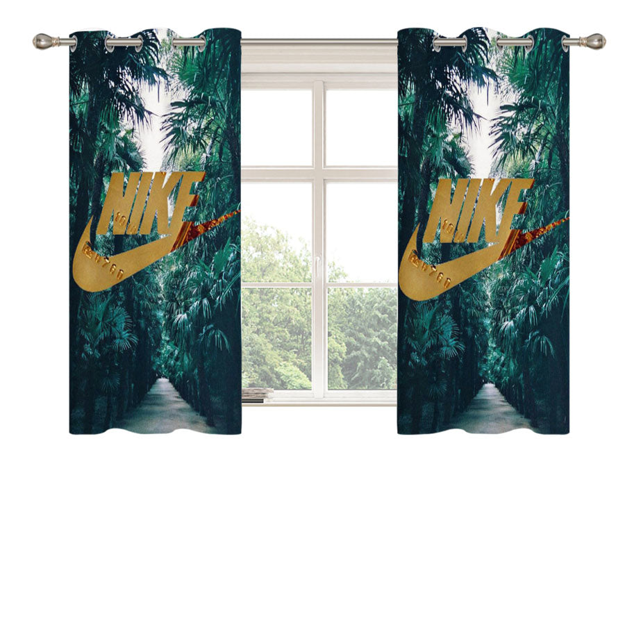 Nike Palm Gold Peach Skin Window Curtains