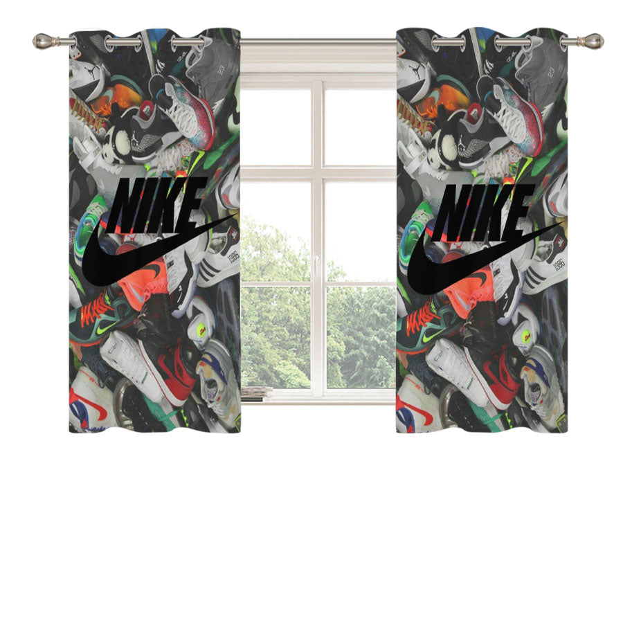 Nike Shoes Collage Peach Skin Window Curtains