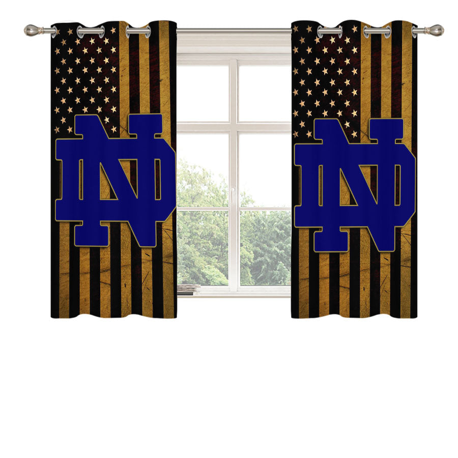 Notre Dame Fighting Irish Flag Peach Skin Window Curtains